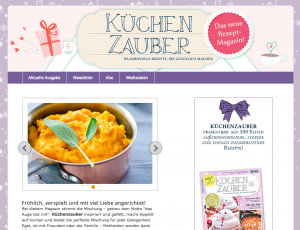 Design für die Webpräsenz des Magazins „Küchenzauber“