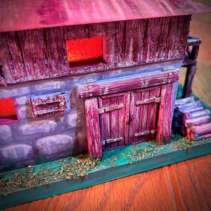 Bemalte 3D-gedruckte Wassermühle